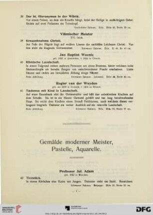 Gemälde moderner Meister, Pastelle, Aquarelle (Nr. 42-115)