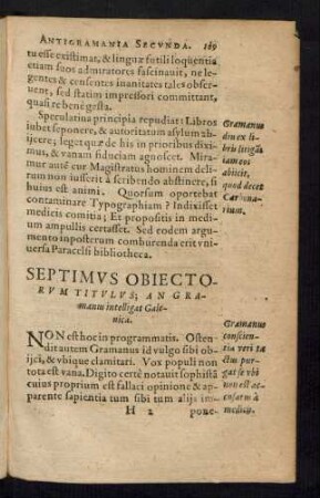 Septimus Obiectorum Titulus; An Gramanus intelligat Galenica.