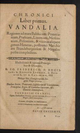 Chronici Liber primus. Vandalia.
