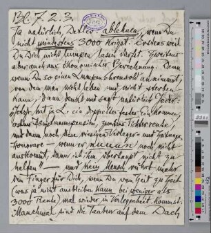 Brief an Detlev von Liliencron