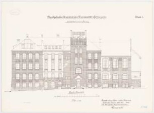 Physikalisches Institut der Universität Göttingen: Aufriss Nordansicht 1:100