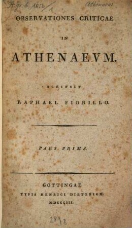 Observationes criticae in Athenaeum