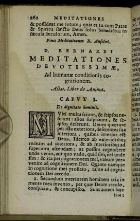 Meditationes Devotissimæ, Ad humanæ conditionis cognitionem.