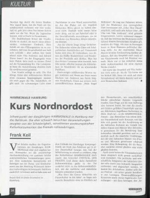 Hammoniale Hamburg: Kurs Nordnordost