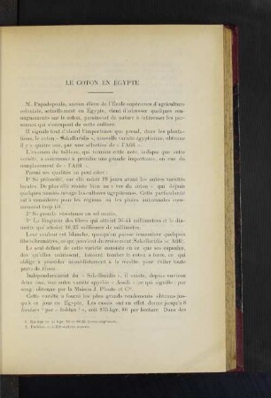 Le Coton En Égypte.