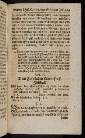 429-437, Sect. IV: Vom Fürstlichen Lehen-Hoff