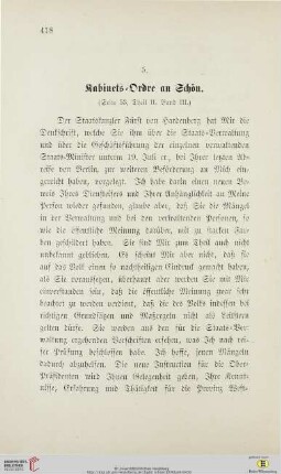 5. Kabinets=Ordre an Schön