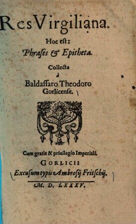 Res Virgiliana. Hoc est: phrases & epitheta