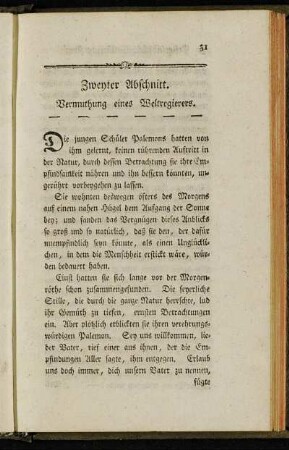 Zweyter Abschnitt. Vermuthung eines Weltregierers.