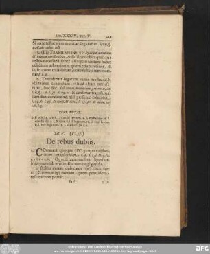 Tit. V. (VI. 38.) De rebus dubiis.