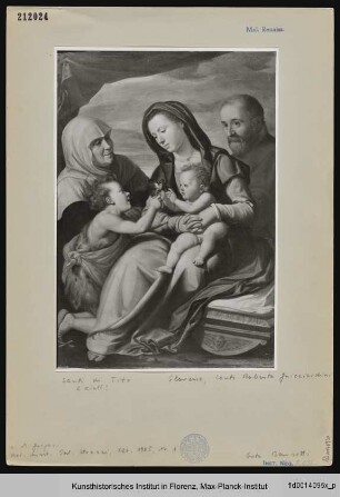 Madonna mit Kind, Johannes dem Täufer und Heiligen