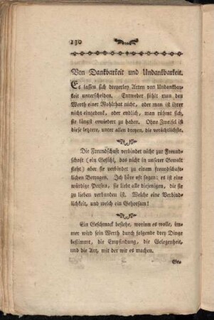 Von Dankbarkeit und Undankbarkeit.