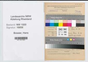 Entnazifizierung Hans Bossier, geb. 19.07.1922 (Postinspektor)