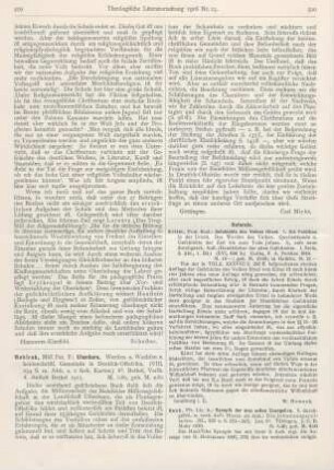 500-501 [Rezension] Huck, Albert, Synopse der drei ersten Evangelien. 5., durchges. u. verb. Aufl