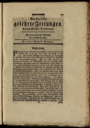 Siebenzehntes Stück, den 26ten April, 1788.