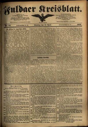 Ausgabe vom Dienstag, den 10. April 1906.