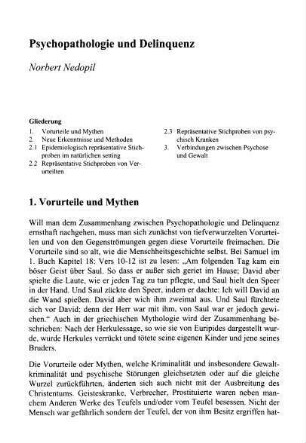 61-74, Psychopathologie und Delinquenz