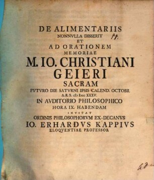 De alimentariis