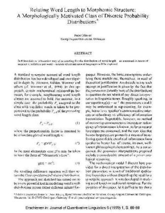Relating Word Length to Morphemic Structure: A Morphologically Motivated Class of Discrete Probability Distributions