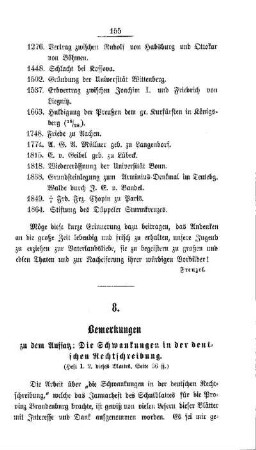 Bemerkungen zu dem Aufsatz: Die Schwankungen in der deutschen Rechtschreibung