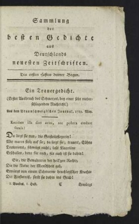 Des ersten Heftes dritter Bogen