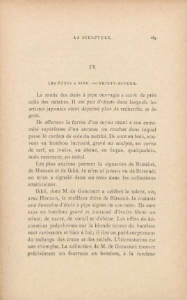 IV. Les étuis à pipe. - Objets divers