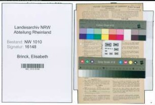 Entnazifizierung Elisabeth Brinck , geb. 07.05.1890 ()
