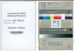 Entnazifizierung Wilhelm Buescher , geb. 06.09.1889 ()