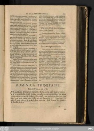 Dominica Trinitatis, Epistola Rom. 11, 33. ad fin.