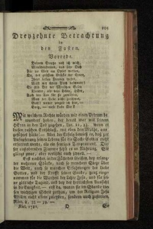 Dreyzehnte Betrachtung in den Fasten.