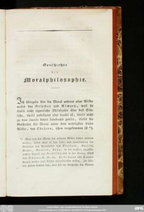 Geschichte der Moralphilosophie.