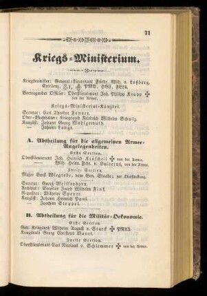Kriegs=Ministerium.