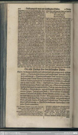 Die Predigten über den sechtzigsten Psalm