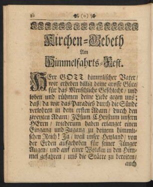 Kirchen-Gebeth Am Himmelfahrts-Fest