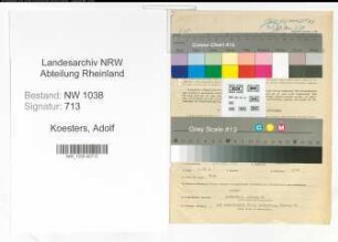 Entnazifizierung Adolf Koesters , geb. 22.06.1899 (Angestellter)
