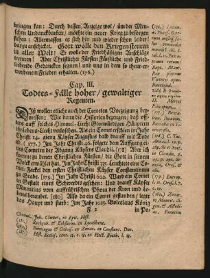 Cap. III. Todtes-Fälle hoher/ gewaltiger Regenten.