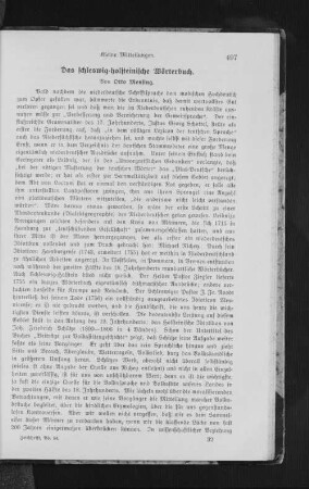 Das schleswig=holsteinische Wörterbuch.