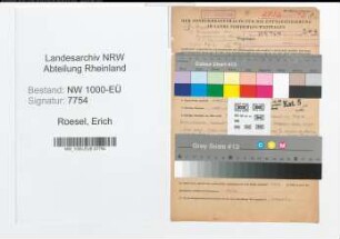 Entnazifizierung Erich Roesel, geb. 02.11.1912 (Bautechniker)