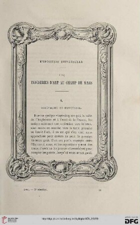 2. Pér. 18.1878: Les industries d'art au Champ de Mars, 1 : Exposition Universelle