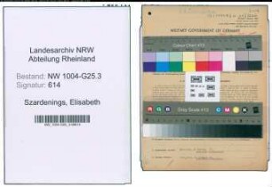 Entnazifizierung Elisabeth Szardenings , geb. 13.01.1902 (Kauffrau)