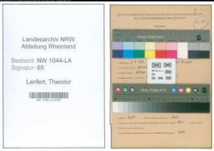 Entnazifizierung Theodor Lenfert , geb. 08.07.1909 (Schlosser)
