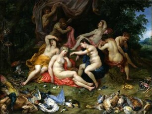 Diana und ihre Nymphen, von Satyrn belauscht