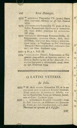 2) Latini veteres
