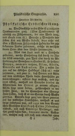 Zweiter Abschnitt. Physikalische Erdbeschreibung