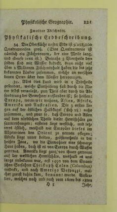 Zweiter Abschnitt. Physikalische Erdbeschreibung