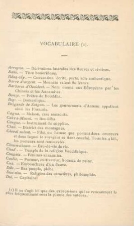 Vocabulaire