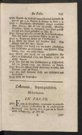 Oekonomie, Arzneygelahrheit, Miscellanea.