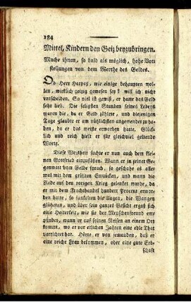 Mittel, Kindern den Geiz beyzubringen.