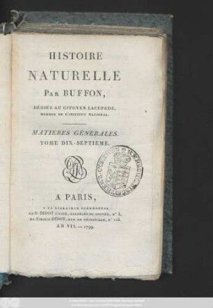 [1], T. 17: Histoire Naturelle