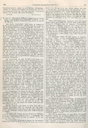 699-702 [Rezension] Barth, Karl, Fides quaerens intellectum